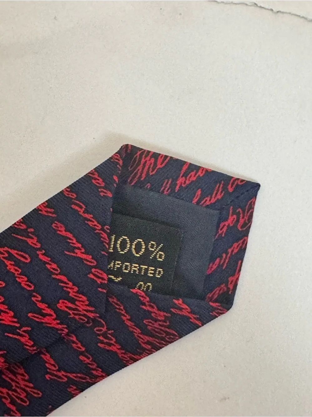 Josh Bach Men’s Necktie Navy Silk Tie US Constitution 100% Silk made in NY